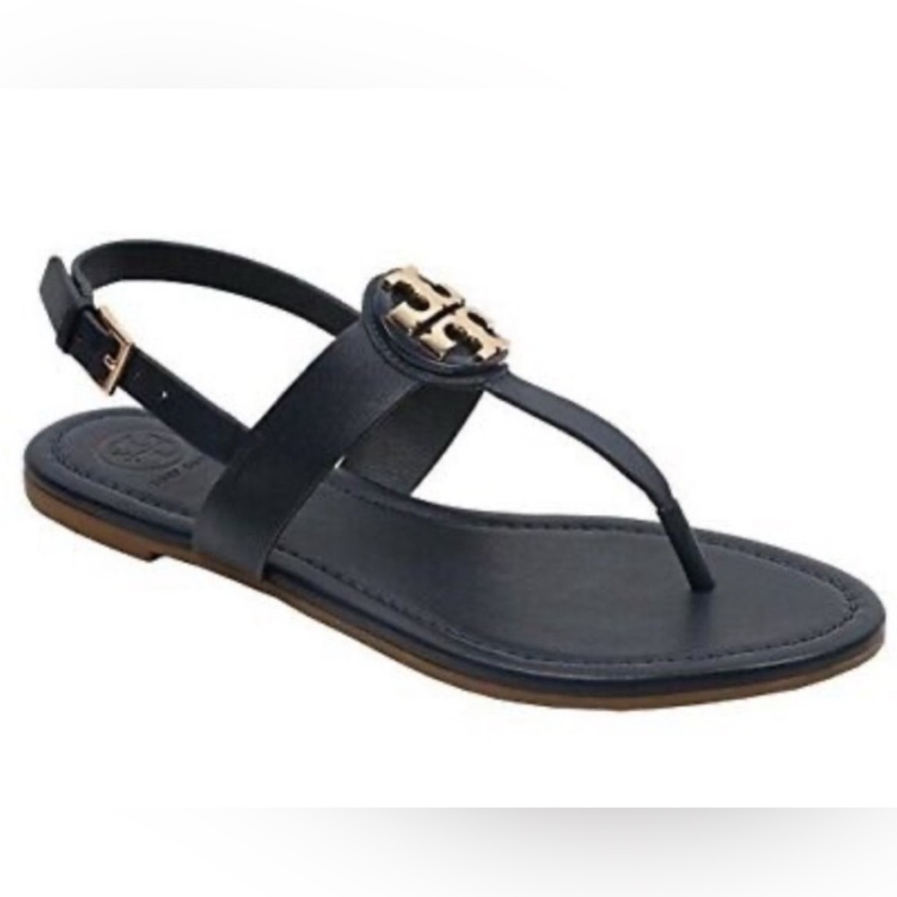 Tory Burch size 8.5 Bryce Black Sandals leather. Excellent Used Condition